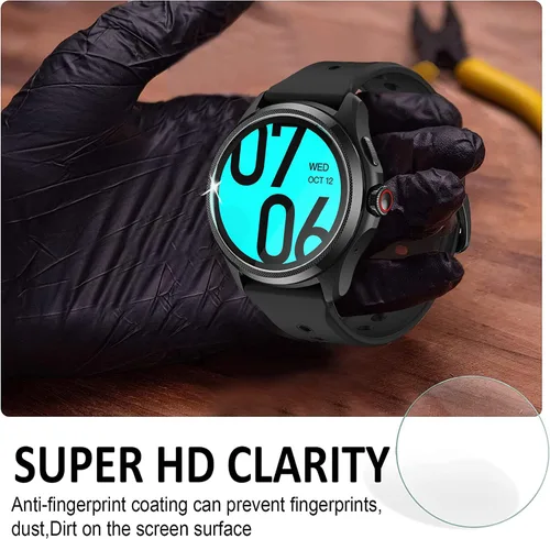 Vista 5 de Lamshaw Protector de pantalla compatible con Basznrty Smart Watch, [3 unidades] Película protectora de pantalla de vidrio templado 9H compatible