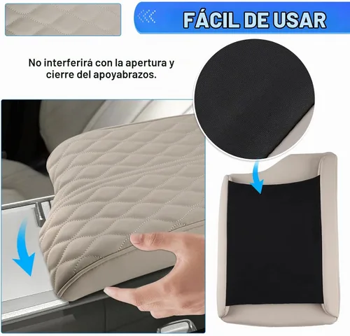 Vista 5 de Autorder Funda para Consola Central para Hyundai Palisade 2020-2025 Accesorios Funda para Reposabrazos Espuma con Memoria Cojín de Soporte para Beige