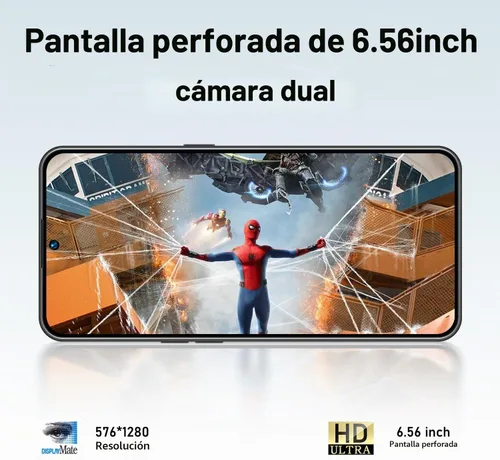 Vista 7 de Teléfono desbloqueable, compatible con red 4G, alimentado por Android, pantalla de 6.6 pulgadas, 3 GB de RAM + 16 GB de ROM/TF de 128 GB, doble SIM
