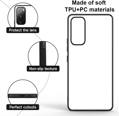 Vista 2 de Funda de teléfono de 5 piezas compatible con Samsung Galaxy S20 FE 5G Sublimación en blanco para Galaxy S20 FE con espacios en blanco imprimibles