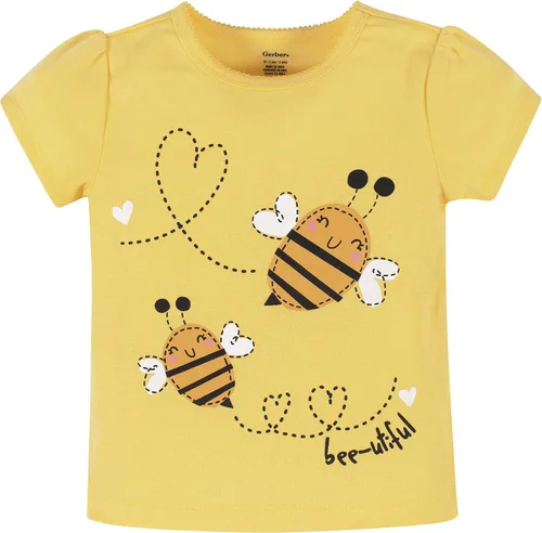 Vista 2 de Gerber Conjunto de calzones camisas y pantalones activos de 4 piezas para niñas pequeñas