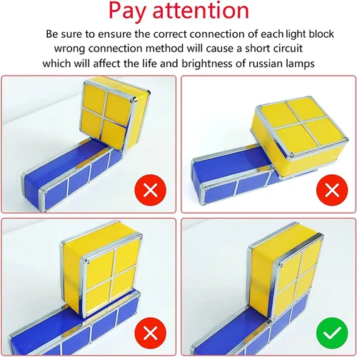 Vista 4 de VEEKI Luz nocturna apilable, LED apilable de 7 colores, rompecabezas 3D, luz nocturna, lámpara de escritorio entrelazada de inducción, bloques