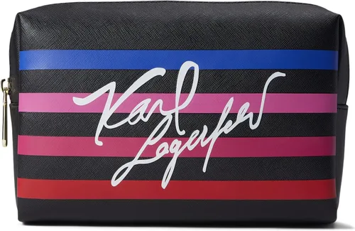 Vista 7 de KARL LAGERFELD Women's Maybelle Cosmetic Bag Negro/Rosa multicolor