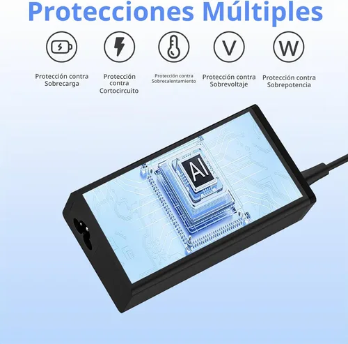 Vista 6 de Cargador de portátil de 65 W 0.1x0.04 in para Acer Aspire 5 3 1 N23C3 N23H3