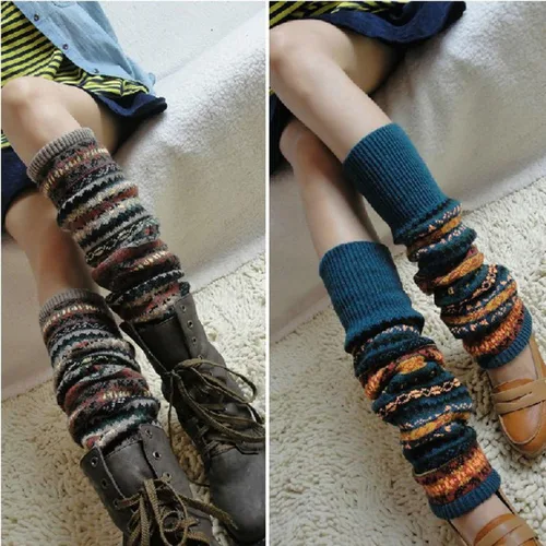 Vista 3 de Calentador de botas de punto de lana para mujer