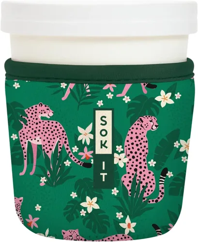 Vista 54 de Sok It IceCreamSok Cubierta de Neopreno Aislante (Floral Abstracto, Pintas de Helado Rectas)