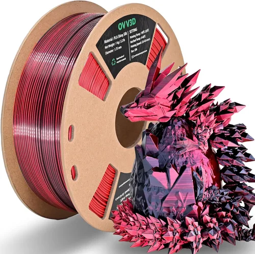 Vista 9 de OVV3D - Filamento PLA para impresora 3D de 8.82 oz x 4 bobinas, PLA Transparente Pla Multicolor