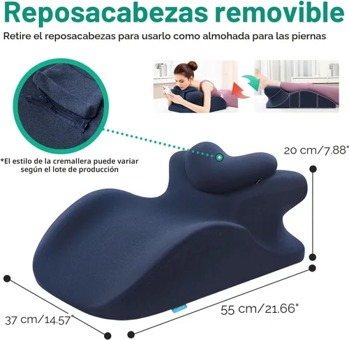 Vista 3 de MOONYOOY Almohada ergonómica de espuma viscoelástica para dormir, reflujo ácido y alivio de la ERGE, almohada de apoyo de cama elevada para dolor