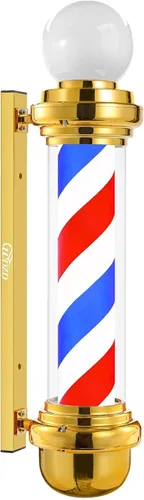 Vista 11 de Luz de poste de barbero de plata de 27