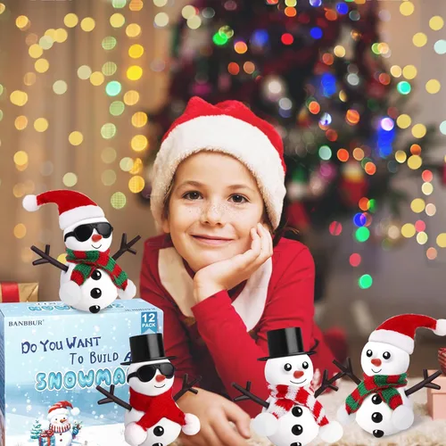 Vista 5 de BANBBUR Paquete de 12 rellenos de calcetines de Navidad para niños, manualidades de Navidad para niños, arcilla de modelado, kit de manualidades