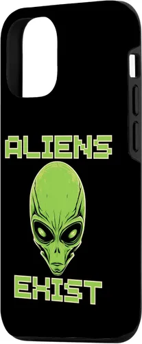 Vista 2 de iPhone 1212 Pro Aliens Exist Colorful Alien Head UFO Human Festival Costume Case