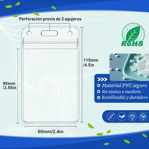 Vista 2 de 10 portatarjetas verticales resistentes de plástico transparente