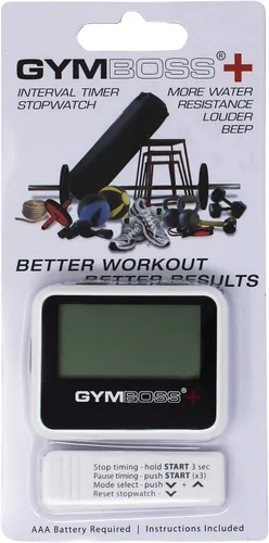 Vista 6 de Gymboss Temporizador de intervalo Plus y cronómetro - Capa dura blanca/negra Blanco / Gris