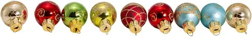 Vista 3 de Kurt Adler Petite Treasures - Juego de 9 adornos navideños de bolas multicolor de 1 pulgada (C1899)
