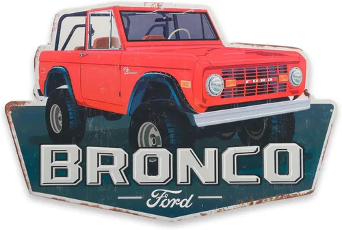 Vista 18 de Ford Logo Evolution - Letrero de metal vertical en relieve – Letrero vintage de Ford para garaje o cueva de hombre