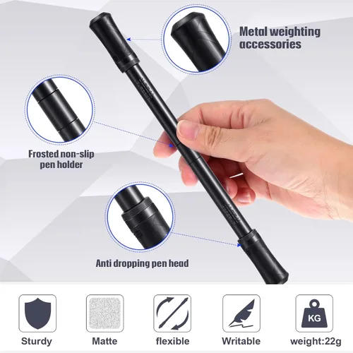Vista 3 de Outus 2 Piezas Bolígrafo Giratorio Rodante de Dedo Rotativo para Juegos Truco Bolígrafo Mod con Tutorial Sin Recarga Liberación de Estrés Juguetes