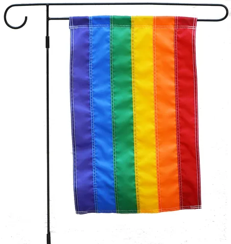 Vista 2 de Bandera de jardín de 12 x 18 pulgadas (rayas cosidas individualmente) de nailon para exteriores, calidad premium, fabricada en Estados Unidos
