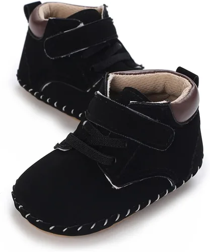 Vista 8 de COSANKIM Zapatos deportivos para bebé niño y niña, zapatos de tobillo altos, antideslizantes, suela suave, zapatos de cuna para niños pequeños