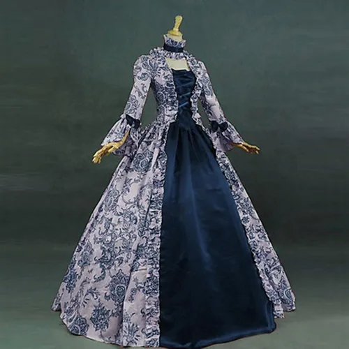 Vista 2 de Vestido medieval para mujer, vestido renacentista victoriano, vestido largo irlandés, talla grande, disfraces de Halloween