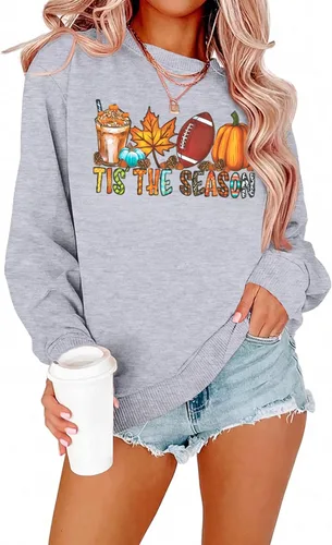 Vista 10 de Tis The Season - Sudadera de otoño para mujer, diseño de calabaza de Acción Beige