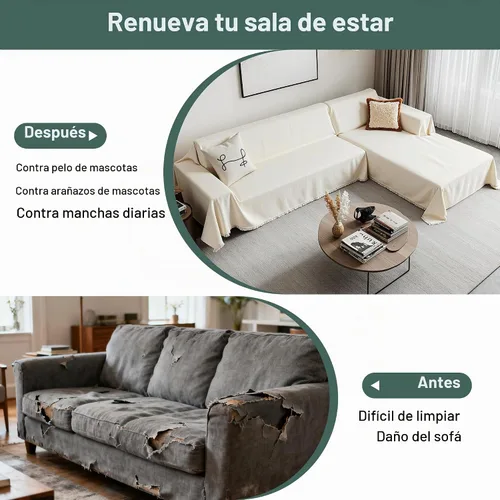 Vista 5 de MEETSKY Fundas para sofá modular, 2 piezas, lavable, funda de sofá para sofá en forma de L, protector de muebles para mascotas, funda de sofá