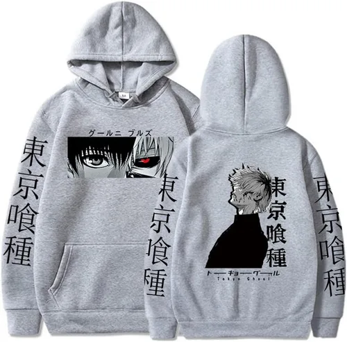 Vista 4 de Symish Anime - Sudadera con capucha unisex de Ken Kaneki con estampado 3D