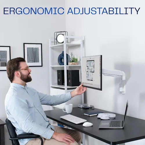 Vista 6 de VIVO Soporte de pared de contrapeso para monitor único para pantallas de 32 pulgadas de hasta 19.8 libras, movimiento completo, VESA máximo 100x100