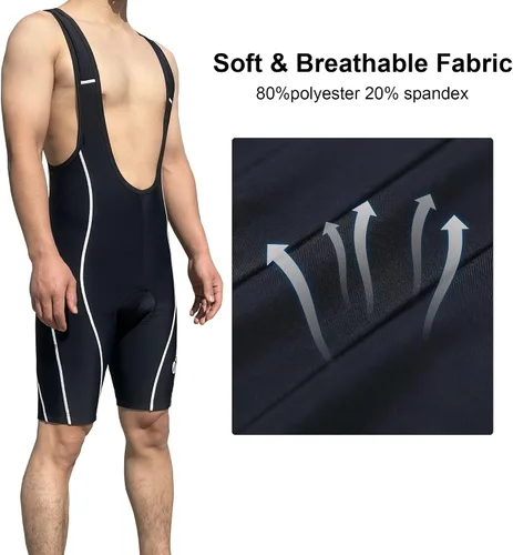Vista 3 de sponeed Pantalones cortos de ciclismo para hombre, con relleno transpirable, UPF 50+