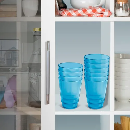 Vista 4 de Acrimet Vaso de plástico, reutilizable, 10 onzas, 10.1 fl oz, vaso de agua, lavable a máquina, vasos apilables para bebidas, vaso para beber