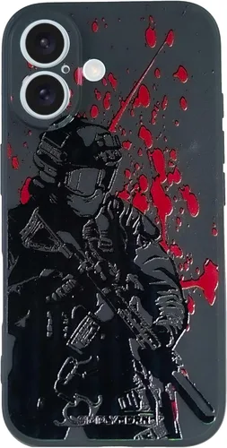 Vista 104 de SIMPLYMDRN Funda delgada para iPhone 12 Pro Max, diseño de guerrero, funda genial para hombres, funda de soldado de combate, delgada y flexible