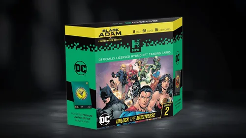 Vista 7 de HRO DC Comics Unlock The Multiverse Capítulo 2: caja de inicio premium, paquete de 8 tarjetas coleccionables NFT híbridas, paquete de 58 tarjetas