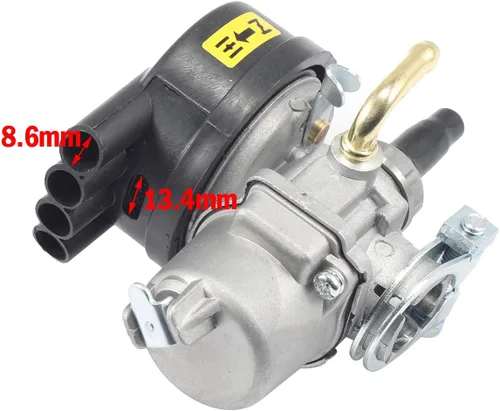 Vista 4 de JRL Carburador para bicicleta motorizada con motor de 2 tiempos de 49 cc, 60 cc, 66 cc, 80 cc (plata)