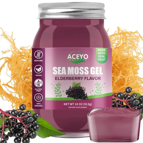 Vista 19 de ACEYO Gel de musgo marino irlandés (18 onzas) crudo vegano mango sabor piña 102 vitaminas y minerales cosechados en la naturaleza sin OMG