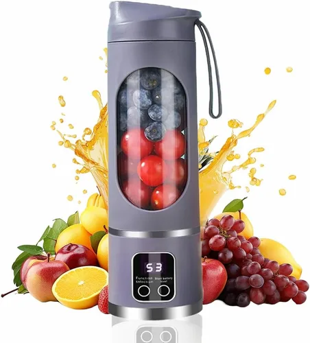 Vista 10 de Portable Blenders Bottles for Shakes and Smoothies, USB Rechargeable 1500mah Battery 3 Speed Cooking Machine with Display, 450ML Electric Juicer Cup