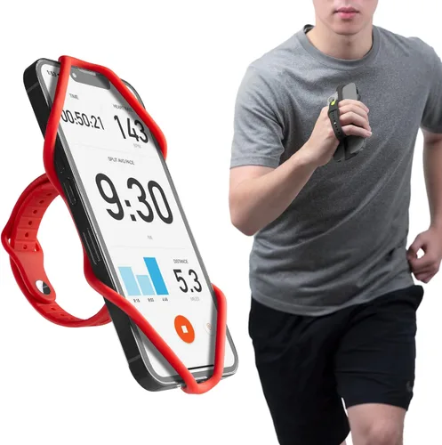 Vista 8 de BONE Run Tie Handheld 2, soporte para teléfono para correr, diseño de pulsera/portátil 2 en 1, correa de silicona ajustable y agradable a la piel