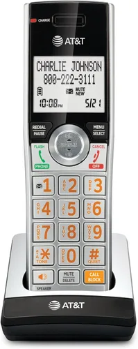 Vista 29 de AT&T CL84107 DECT 6.0 Teléfono expandible con cable/inalámbrico con bloqueador de llamadas inteligente, negro/plata con 1 auricular