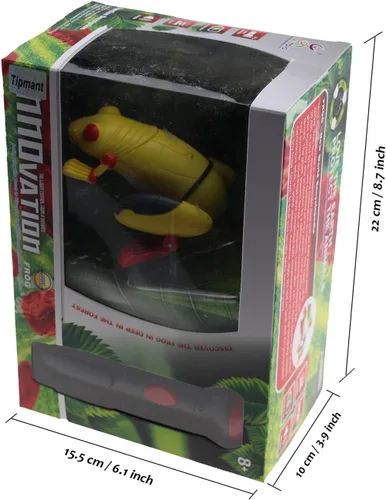 Vista 7 de Tipmant Sensor De Luz De Control Remoto Rana RC Simulación De Juguete Animal Falso Con Linternas Rojas - Amarillo