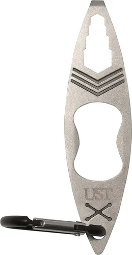 Vista 2 de ust Tool-a-Long Mosquetón Clip Multiherramienta con una colección temática de herramientas compactas de acero inoxidable