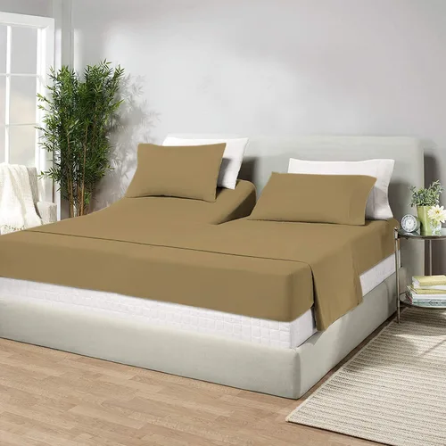 Vista 56 de Juego de sábanas de algodón de 600 hilos tamaño Queen dividido para base de cama ajustable, juego de sábanas de 4 piezas con bolsillo profundo