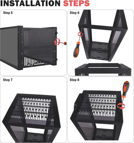 Vista 9 de GeeekPi DeskPi RackMate T2 Rack de Red de 12U, Mini Rack de Servidores de 10 Pulgadas para Equipos de Red, Servidores, Audio y Video, Montaje