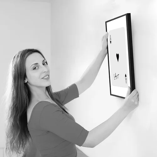 Vista 6 de Dcvjiy Póster de póquer de la suerte en blanco y negro divertido y moderno Preppy Ace jugando a la carta, arte de pared, arte retro negro y blanco