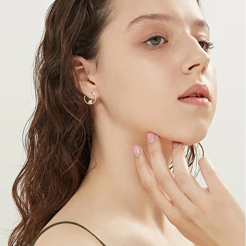 Vista 56 de VONALA Bonitos aretes de aro de plata de ley 925, regalos de cumpleaños para mujer