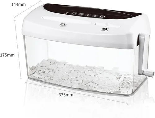 Vista 2 de Paper Shredder Capable of Crushing Credit Card CDs A4 Mini Home Hand Cranked Manual