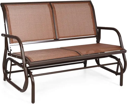 Vista 11 de Giantex Silla Planeadora Columpio de 48 Pulgadas con Amplio Espacio, Silla Planeadora de Salón Columpio para 2 Personas, Cómodo Banco de Patio