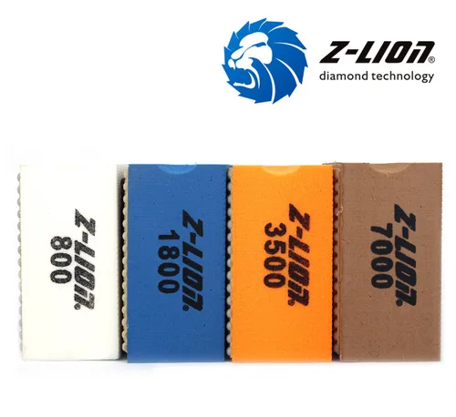 Vista 4 de Z-Lion Almohadillas de pulido a mano de resina para piedra, vidrio, cerámica, mármol, granito, lijado fino, juego de 4