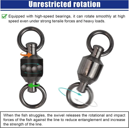 Vista 5 de MAFIMOEA - 15-25 piezas de rodamientos de bolas de pesca, conectores giratorios de acero inoxidable, anillo de soldadura sólido de alta resistencia