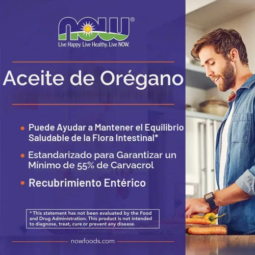 Vista 5 de NOW Foods Aceite de orégano entérico, 90 cápsulas blandas (270 cápsulas blandas)