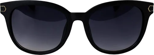 Vista 2 de AlterImage Allure Fashion - Gafas de sol retro para mujer, montura negra, con patillas de metal de doble color y lentes degradadas ahumadas, negro