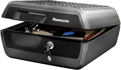 Vista 6 de SentrySafe Caja de seguridad ignífuga e impermeable con cerradura de teclado digital, caja de seguridad para documentos y joyas, 0.36 pies cúbicos