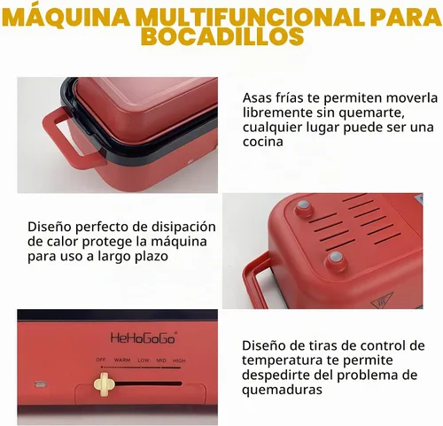 Vista 6 de Plancha eléctrica multifuncional con parrilla eléctrica antiadherente para hornear con 3 sartenes intercambiables para takoyaki, cake pop/ mini